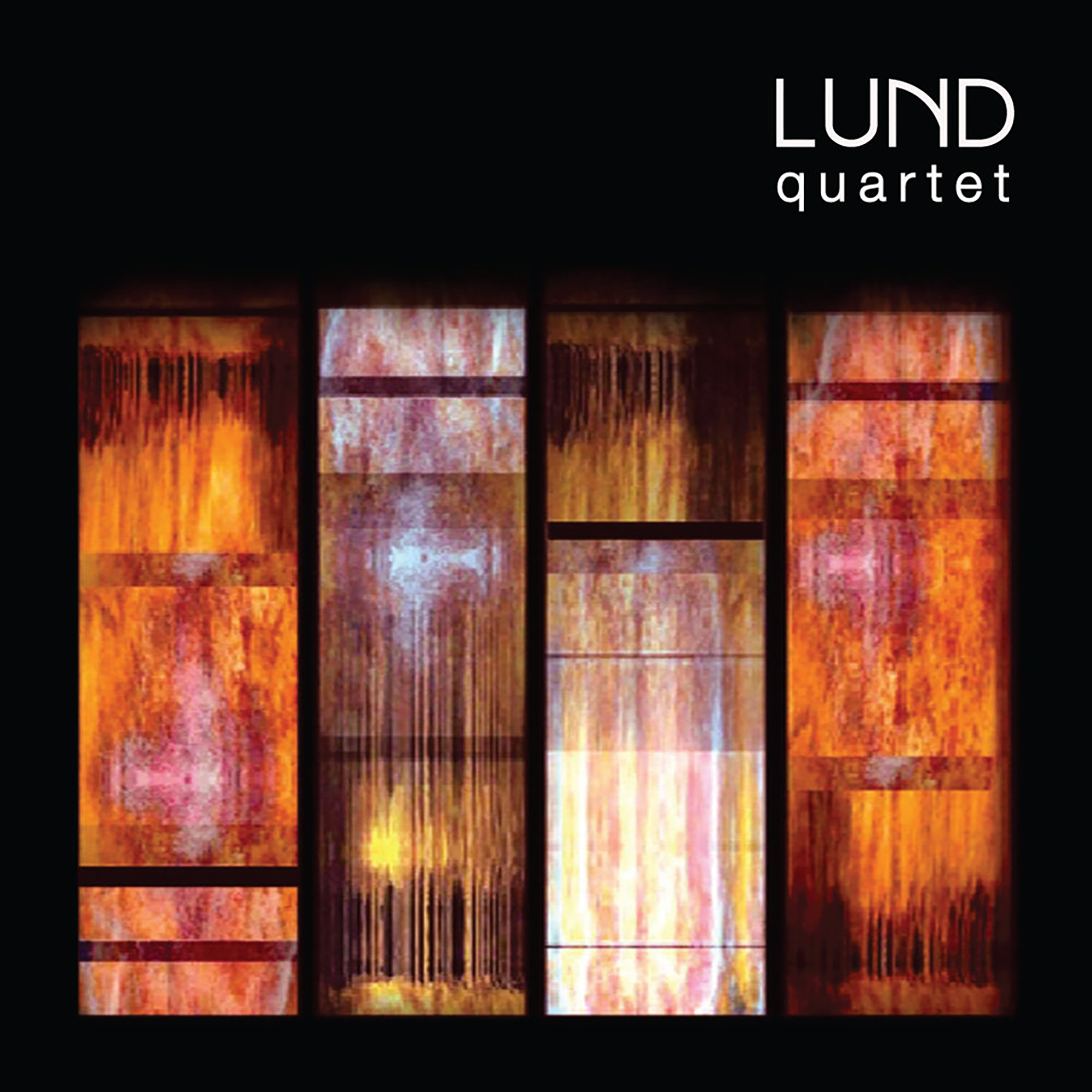 Lund Quartet album cover — four vertical panels of amber light on black